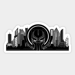 Wakanda and the mask (B&W version 2) Sticker